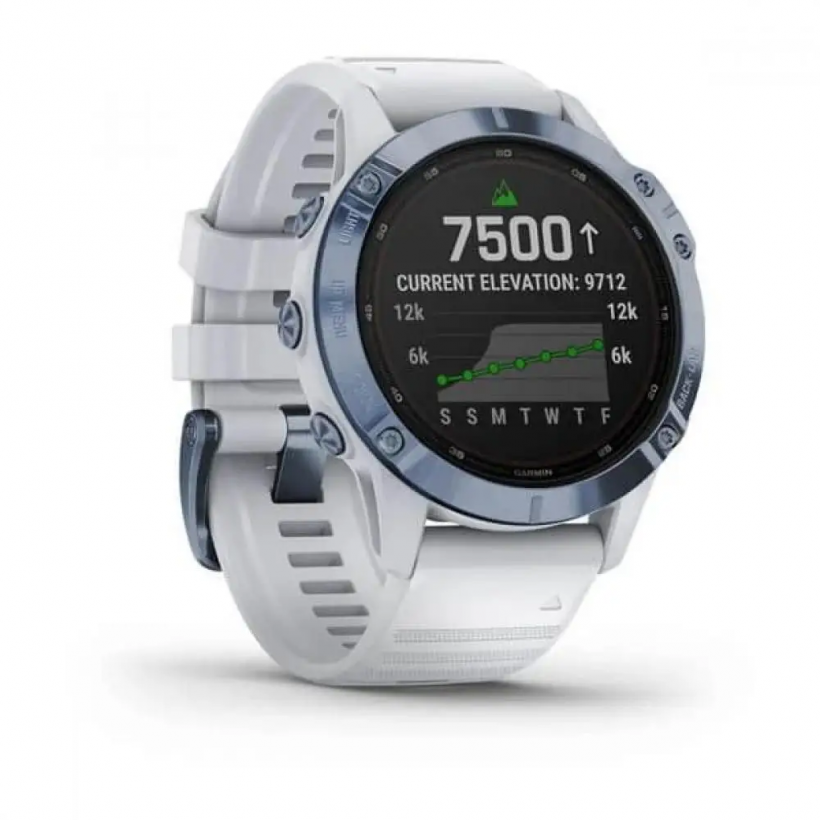 Смарт-годинник Garmin Fenix 6 Pro Solar Edition Mineral Blue with Whitestone Band (010-02410-19/18)  Фото №3