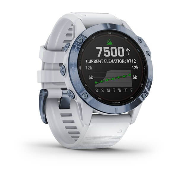 Смарт-годинник Garmin Fenix 6 Pro Solar Edition Mineral Blue with Whitestone Band (010-02410-19/18)  Фото №5