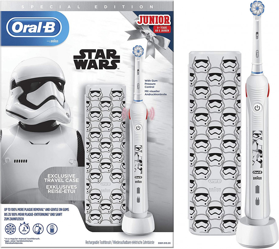 Электрическая зубная щетка Oral-B D501.513.2x Junior Star Wars Case