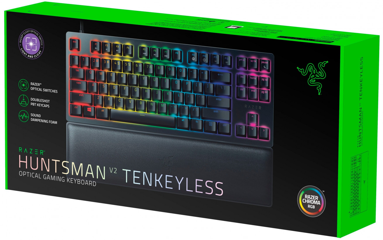 Клавіатура Razer Huntsman V2 Tenkeyless Red Optical Switch RU USB (RZ03-03940800-R3R1)  Фото №4