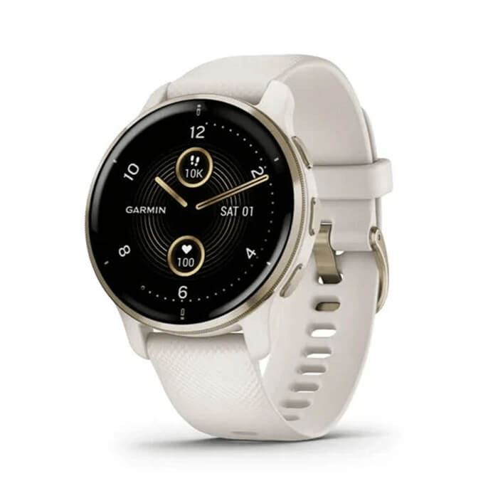 Смарт-годинник Garmin Venu 2 Plus Cream Gold S. Steel Bezel w. Ivory Case and S. Band (010-02496-02/12)