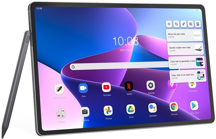 Планшет Lenovo Tab P12 Pro 8/256GB Wi-Fi Storm Grey + Pen (ZA9D0020)  Фото №0