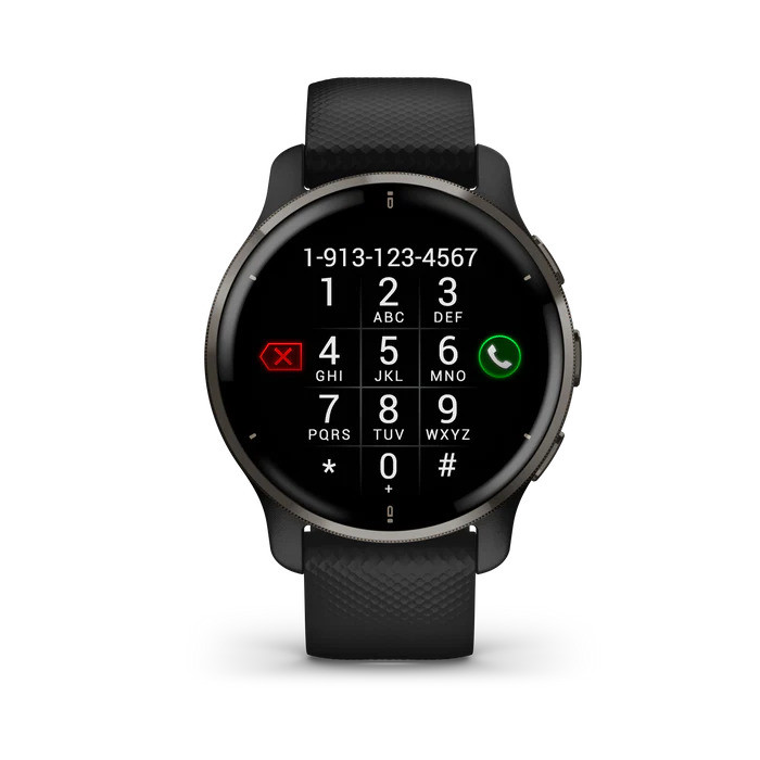 Смарт-годинник Garmin Venu 2 Plus Slate S. Steel Bezel w. Black Case and S. Band (010-02496-01/11/51))  Фото №0