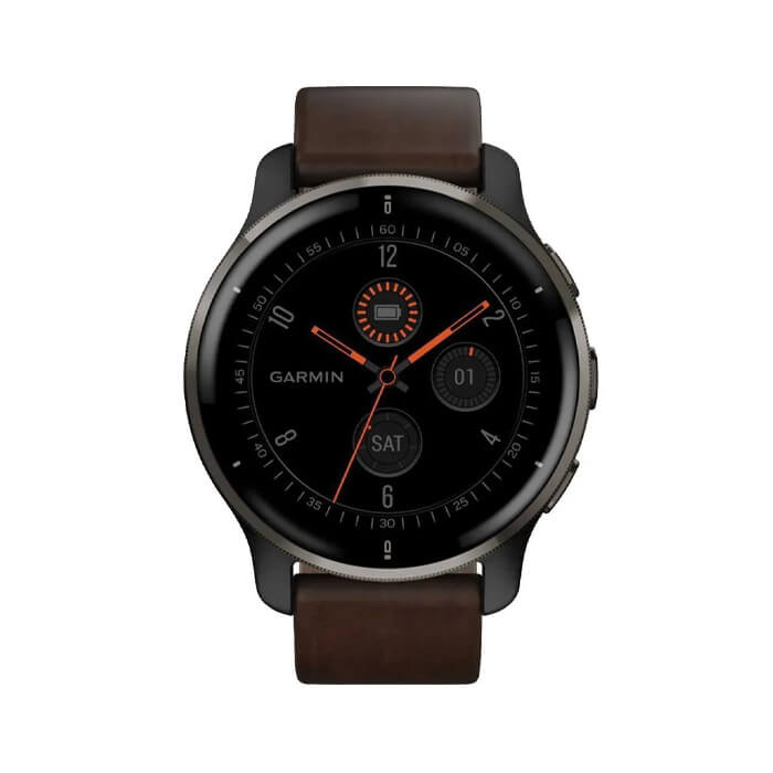 Смарт-годинник Garmin Venu 2 Plus Slate S. Steel Bezel W. Slate Case And B. Leather Band (010-02496-  Фото №0