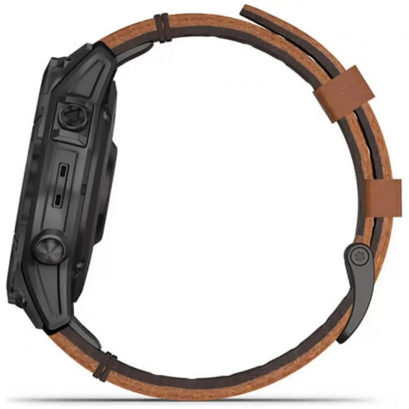 Смарт-часы Garmin Epix (Gen 2) Sapphire - B. Titanium w. Chestnut L. Band (010-02582-30)  Фото №2