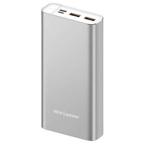 Зовнішній акумулятор (павербанк) Alza Power Metal 10000 mAh Fast Charge + PD3.0 silver