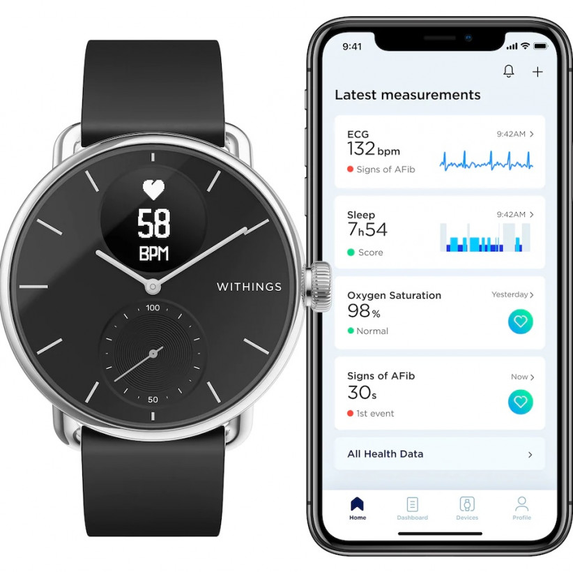 Смарт-часы Withings ScanWatch 38mm Black  Фото №2