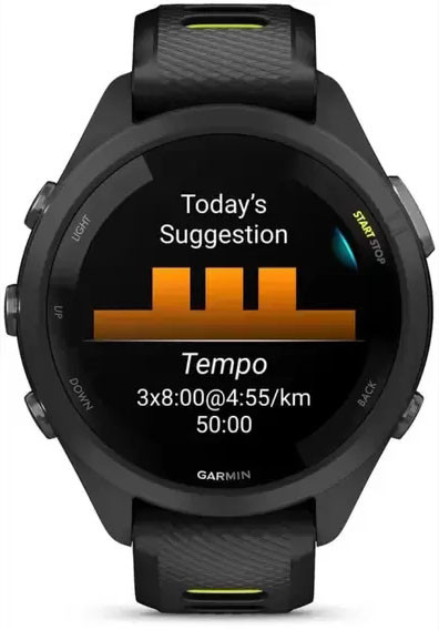 Смарт-часы Garmin Forerunner 265S Black Bezel and Case w. Black/Amp Yellow S. Band (010-02810-03/13)  Фото №2