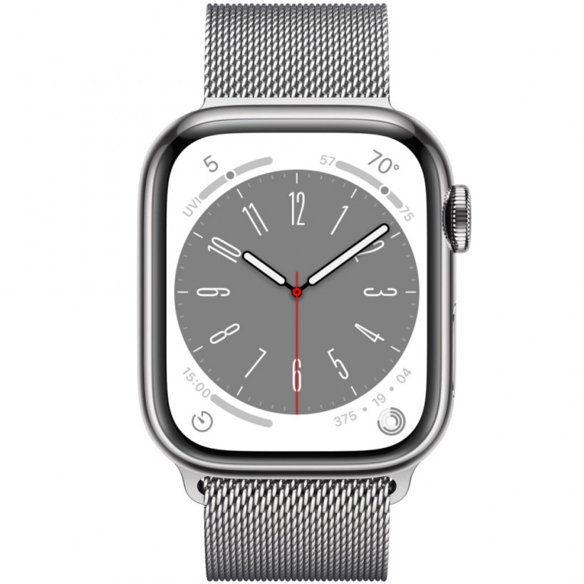 Смарт-годинник Apple Watch Series 8 GPS + Cellular 45mm Silver S. Steel Case w. Milanese Loop Silver (MNKG3/MNKJ3)