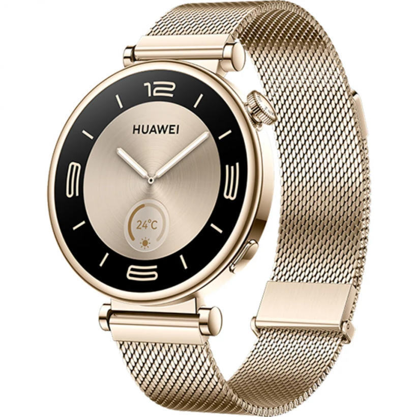 Смарт-годинник HUAWEI Watch GT 4 41mm Gold Milanese Strap (55020BJA)  Фото №1