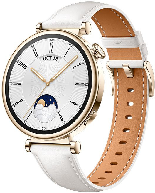 Смарт-годинник HUAWEI Watch GT 4 41mm White Leather Strap (55020BJB)  Фото №0