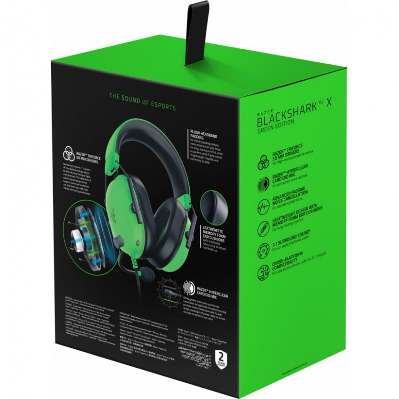 Навушники Razer Blackshark V2 X Green (RZ04-03240600-R3M1)  Фото №4