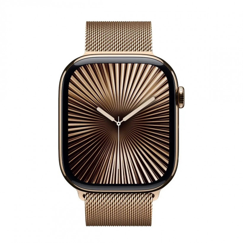 Смарт-годинник Apple Watch Series 10 GPS + Cellular 46mm Gold Titanium Case with Gold Milanese Loop - S/M (MC7T4)