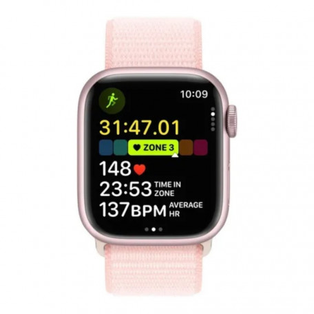 Смарт-годинник Apple Watch Series 9 GPS 41mm Pink Aluminum Case with Light Pink Sport Loop (MR953)  Фото №0