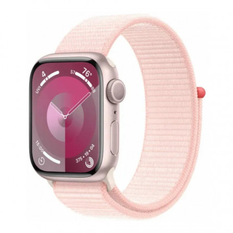 Смарт-годинник Apple Watch Series 9 GPS 41mm Pink Aluminum Case with Light Pink Sport Loop (MR953)  Фото №1