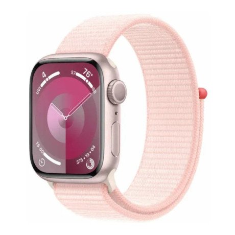 Смарт-часы Apple Watch Series 9 GPS 41mm Pink Aluminum Case with Light Pink Sport Loop (MR953)  Фото №1