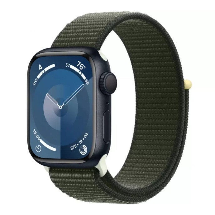 Смарт-годинник Apple Watch Series 9 GPS 41mm Midnight Aluminum Case with Cyprus Sport Loop (MR9L3, MT573)  Фото №0