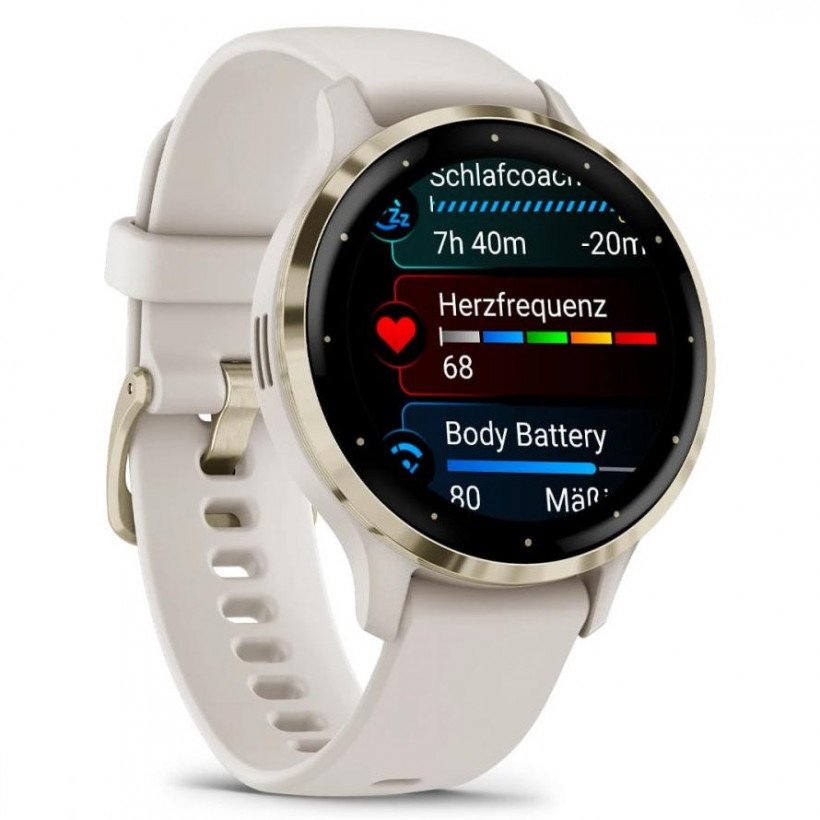 Смарт-годинник Garmin Venu 3S Soft Gold S. Steel Bezel with Ivory Case and S. Band (010-02785-04)  Фото №0