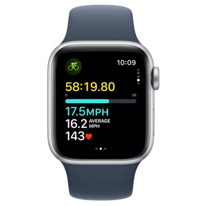 Смарт-годинник Apple Watch SE 2 GPS 40mm Silver Aluminium Case with Storm Blue Sport Band S/M (MRE13)  Фото №1