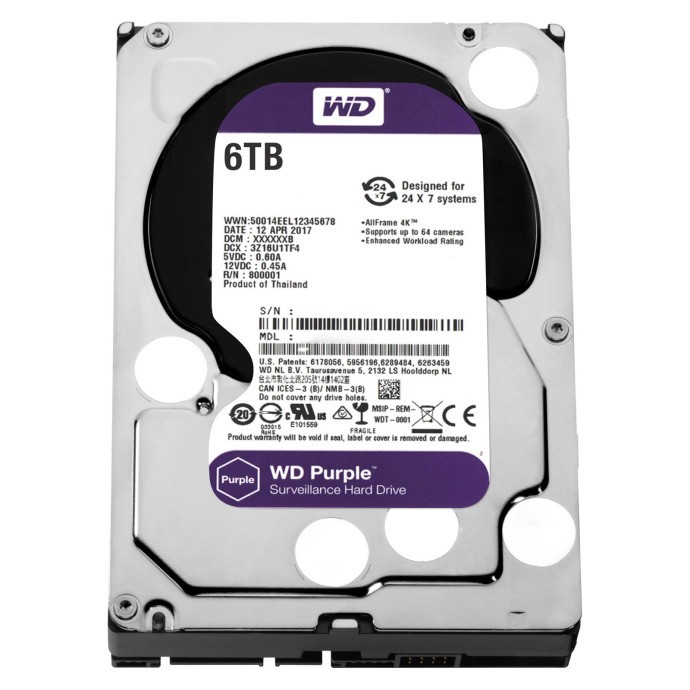 Жесткий диск WD Purple 6 TB (WD62PURZ)  Фото №1
