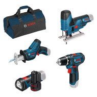 Набір електроінструментів Bosch GSR 12V-15 + GSA 12V-14 + GST 12V-70 + GLI 12V-80 Professional 061599