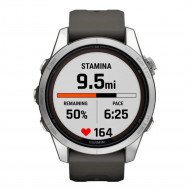 Смарт-годинник Garmin Fenix 7S Pro Solar Silver w. Graphite Band (010-02776-00/01)