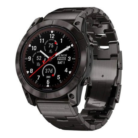 Смарт-годинник Garmin Fenix 7X Pro Sapphire Solar Carbon G. DLC Tit. with Vented Tit. Bracelet (010-02778-30)  Фото №1