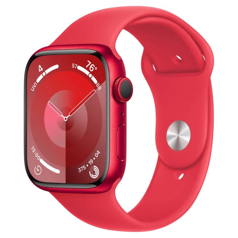 Смарт-годинник Apple Watch Series 9 GPS 45mm PRODUCT RED Alu. Case w. PRODUCT RED Sport Band - M/L (MRXK3)  Фото №0