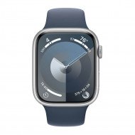 Смарт-годинник Apple Watch Series 9 GPS 41mm Silver Aluminum Case w. Storm Blue S. Band - S/M (MR903)