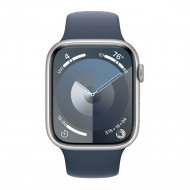 Смарт-годинник Apple Watch Series 9 GPS 41mm Silver Alu. Case w. Storm Blue S. Band - M/L (MR913)