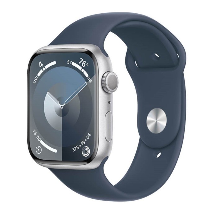 Смарт-годинник Apple Watch Series 9 GPS 41mm Silver Alu. Case w. Storm Blue S. Band - M/L (MR913)  Фото №2