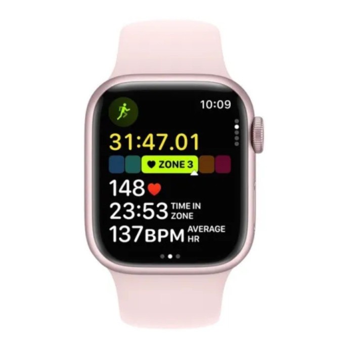 Смарт-годинник Apple Watch Series 9 GPS 41mm Pink Aluminum Case w. Light Pink Sport Band - M/L (MR943)  Фото №1