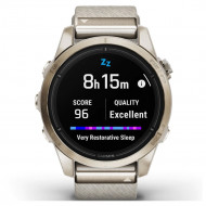 Смарт-годинник Garmin Epix Pro Gen 2 Sapphire 42mm Soft Gold w. Cream H. Nylon Band (010-02802-20) 