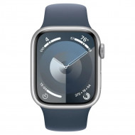 Смарт-часы Apple Watch Series 9 GPS + Cellular 41mm Silver Alu. Case w. Storm Blue Sport Band - M/L (MRHW3) 