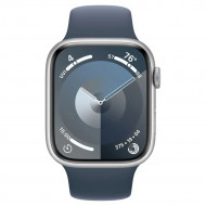 Смарт-годинник Apple Watch Series 9 GPS 45mm Silver Alu. Case w. Storm Blue S. Band - M/L (MR9E3) 