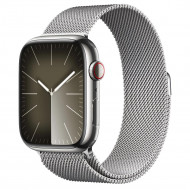 Смарт-годинник Apple Watch Series 9 GPS + Cellular 45mm Silver S. Steel Case w. Silver Milanese Loop (MRMQ3) 