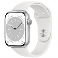 Смарт-годинник Apple Watch Series 8 GPS 45mm Silver Aluminum Case with White S. Band - S/M (MP6P3/MP6T3) 