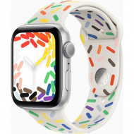 Смарт-годинник Apple Watch SE 2 GPS 44mm 44mm Silver Aluminum Case with Pride Edition Sport Band - M/L (MNLD3+MRTP3) 