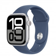 Смарт-годинник Apple Watch Series 10 GPS + Cellular 46mm Silver Alu. Case w. Denim Sport Band - M/L (MWY13) 