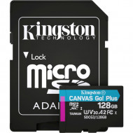 Карта пам'яті Kingston 128 GB microSDXC class 10 UHS-I U3 Canvas Go! Plus + SD Adapter SDCG3/128GB 