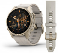 Спортивний годинник Garmin Fenix 8 43mm Amoled Sapphire Soft Gold with Limestone Leather Band (010-02903-40) 