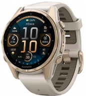 Спортивний годинник Garmin Fenix 8 43mm Amoled AMOLED Sapphire Soft Gold w. Fog Gray/Dark Sandstone S. Band (010-02903-10/11) 