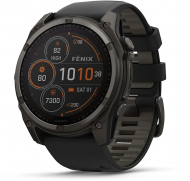 Спортивные часы Garmin Fenix ??8 51mm Solar Sapphire Carbon Gray DLC Titanium w. Black/Pebble Gray S. Band (010-02907-10/11) 