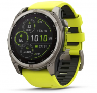 Спортивные часы Garmin Fenix ??8 51mm Solar Sapphire Titanium w. Amp Yellow/Graphite Silicone Band (010-02907-20/21) 