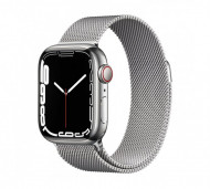 Смарт-часы Apple Watch Series 7 GPS + Cellular 45mm Silver Stainless Steel Case with Silver Milanese Loop (MKJE3) 