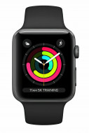 Смарт-годинник Apple Watch Series 3 GPS 42mm Space Gray with Black Sport Band (MTF32) 