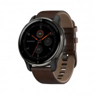 Смарт-годинник Garmin Venu 2 Plus Slate S. Steel Bezel W. Slate Case And B. Leather Band (010-02496- 