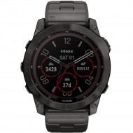 Смарт-годинник Garmin Fenix 7X Sapphire Solar C. Grey DLC Titanium w. Carbon Grey DLC Vented T. Band (010-02541-27) 