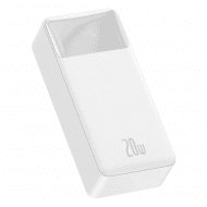 Зовнішній акумулятор (павербанк) Baseus Bipow Digital Display 30000mAh 20W White (PPDML-N02, PPBD050402)