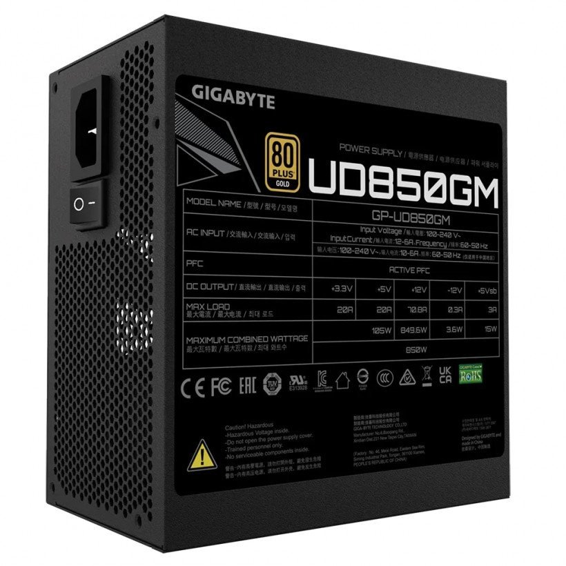 Блок живлення Gigabyte UD850GM (GP-UD850GM)  Фото №3